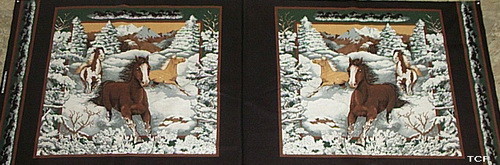 Mustangs of Snowy River Fabric 4 Panels
